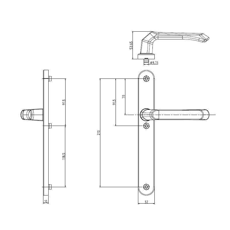 Tay nắm cửa đi HSD643